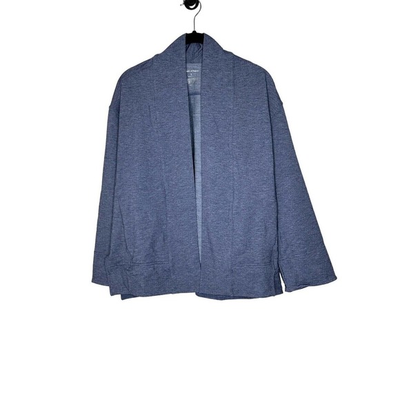 NWT Ministry Of Supply Women's Fusion Terry Cardigan Size M Pockets Blue Heather - Picture 10 of 13